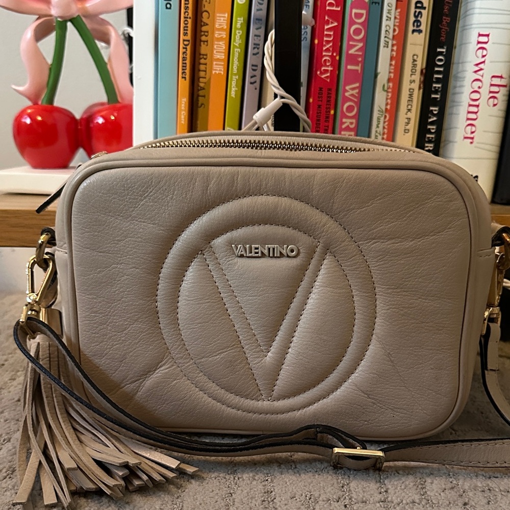 Valentino Beige Snapshot Crossbody Bag